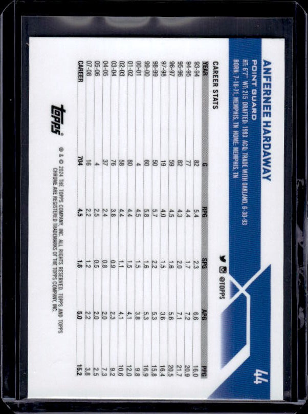 2023-24 Topps Chrome #44 Anfernee Hardaway Magenta Refractors