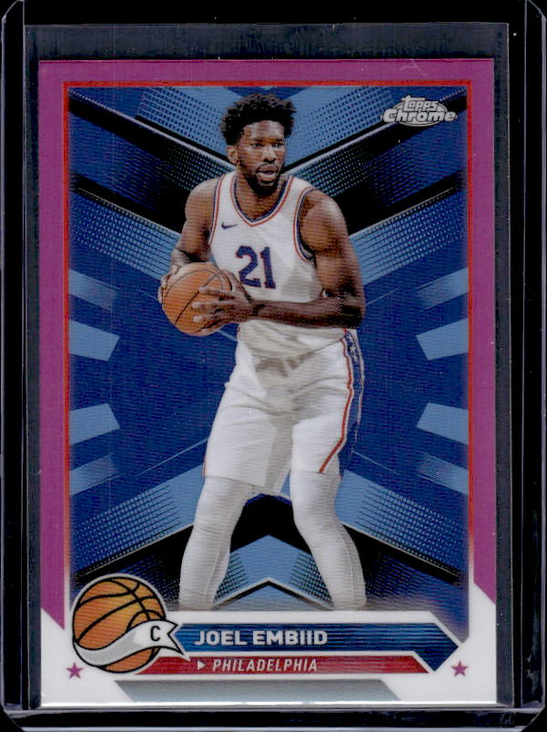 2023-24 Topps Chrome #100 Joel Embiid Magenta Refractors