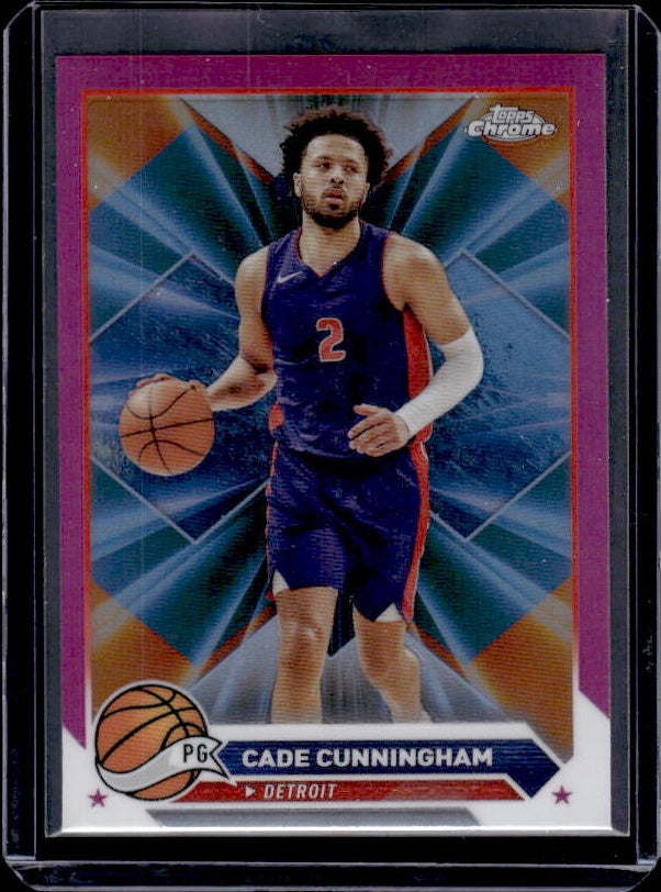 2023-24 Topps Chrome #107 Cade Cunningham Magenta Refractors