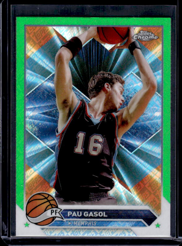 2023-24 Topps Chrome #179 Pau Gasol Green Logo Refractors
