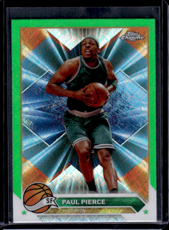 2023-24 Topps Chrome #146 Paul Pierce Green Logo Refractors
