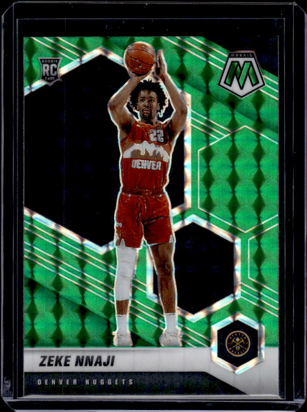2020-21 Panini Mosaic #231 Zeke Nnaji Mosaic Green