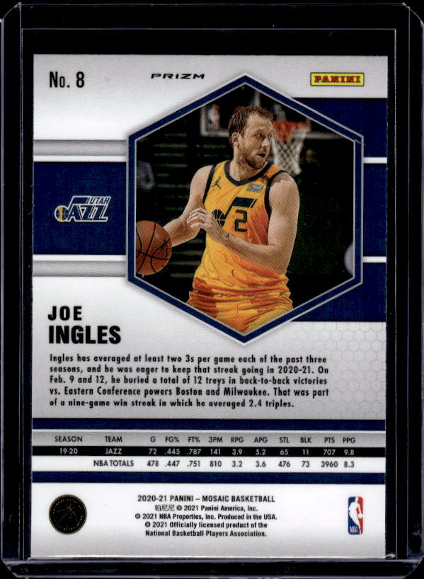 2020-21 Panini Mosaic #8 Joe Ingles Mosaic Green