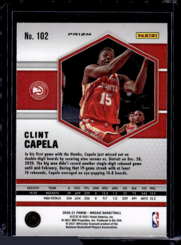 2020-21 Panini Mosaic #102 Clint Capela Silver