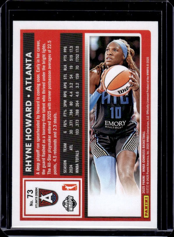 2025 Donruss WNBA #73 Rhyne Howard Holo