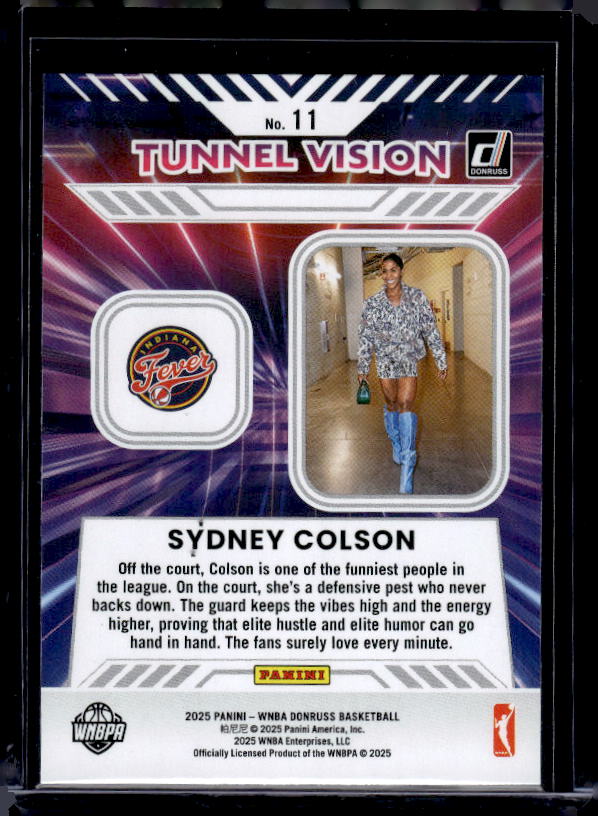 2025 Donruss WNBA #11 Sydney Colson Tunnel Vision Press Proof