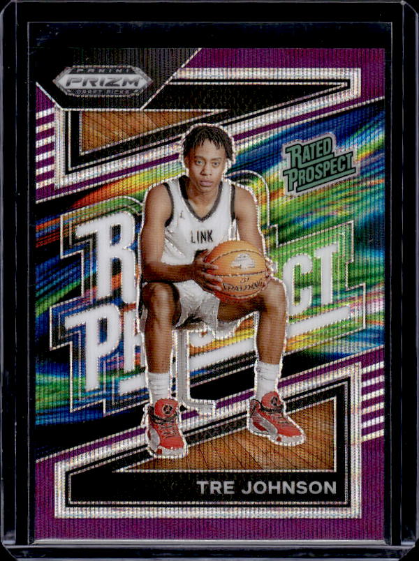 2024 Panini Prizm Draft Picks #15 Tre Johnson Rated Prospect Prizms Purple Wave