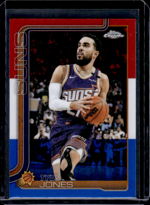 2025-26 Topps Chrome #146 Tyus Jones Red White and Blue Refractor