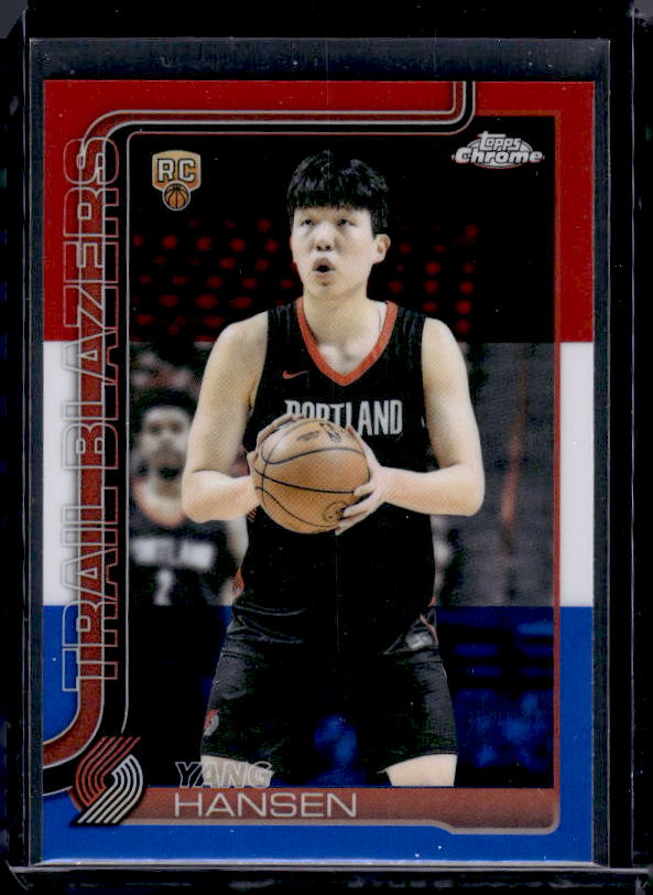2025-26 Topps Chrome #266 Yang Hansen Red White and Blue Refractor
