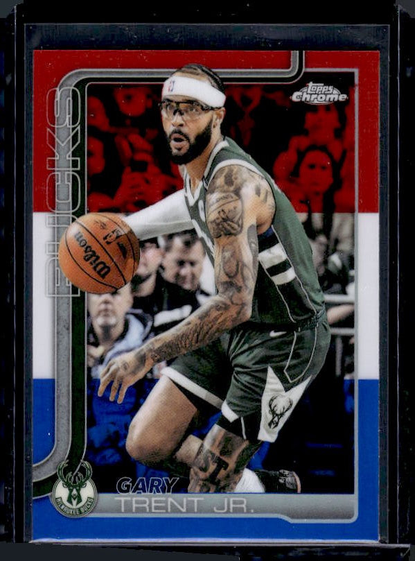 2025-26 Topps Chrome #110 Gary Trent Jr. Red White and Blue Refractor