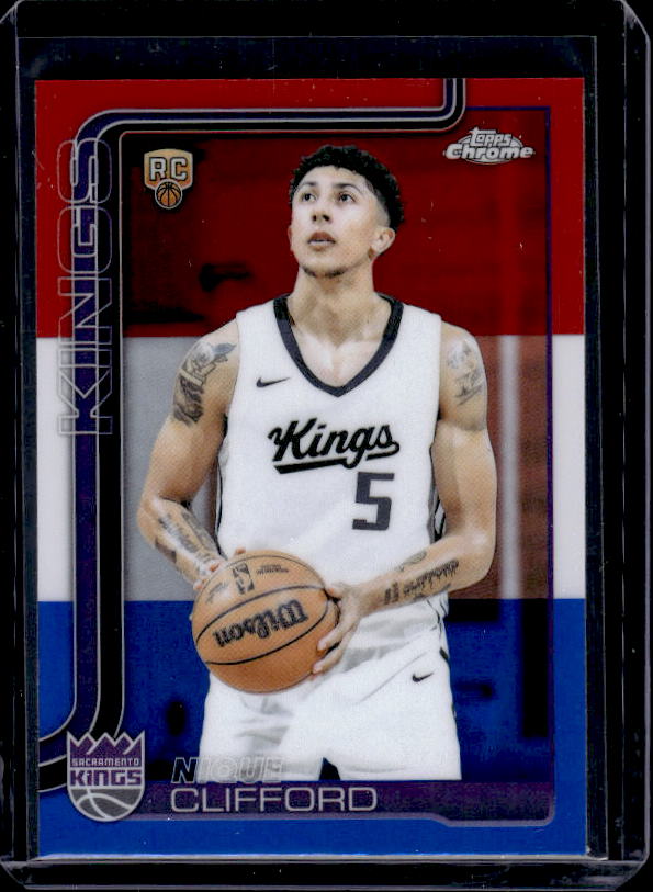 2025-26 Topps Chrome #274 Nique Clifford Red White and Blue Refractor