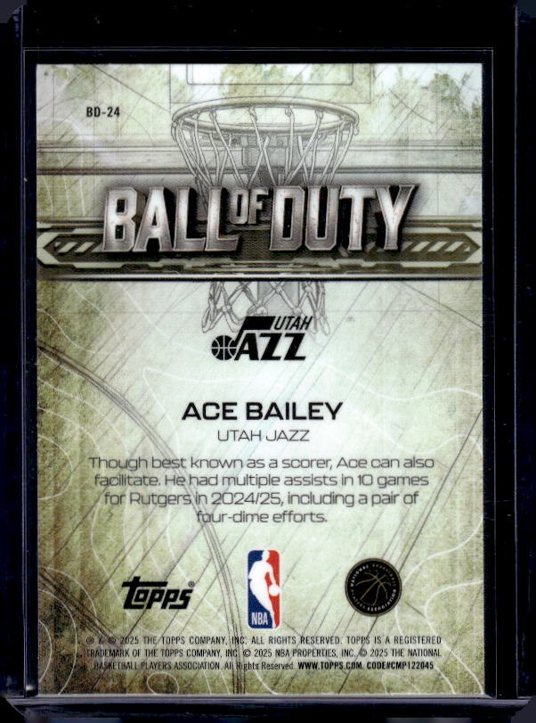 2025-26 Topps Chrome #BD-24 Ace Bailey Ball of Duty