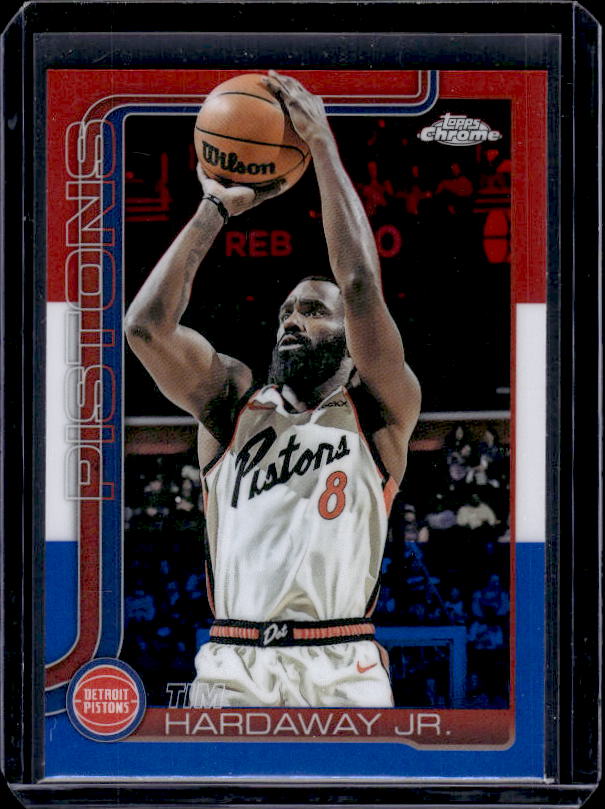 2025-26 Topps Chrome #7 Tim Hardaway Jr. Red White and Blue Refractor