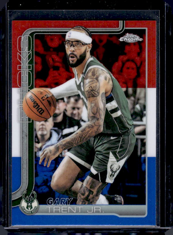 2025-26 Topps Chrome #110 Gary Trent Jr. Red White and Blue Refractor