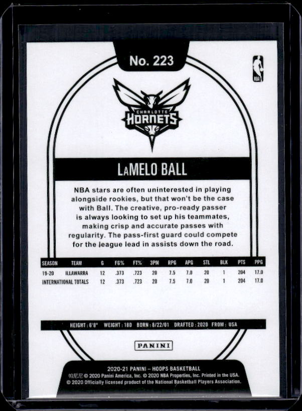 2020-21 Hoops Winter #223 LaMelo Ball