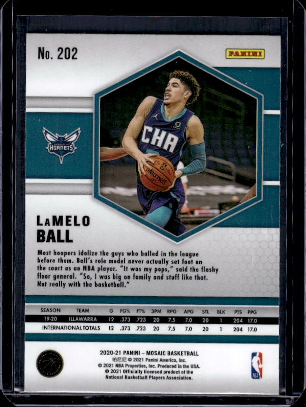 2020-21 Panini Mosaic #202 LaMelo Ball