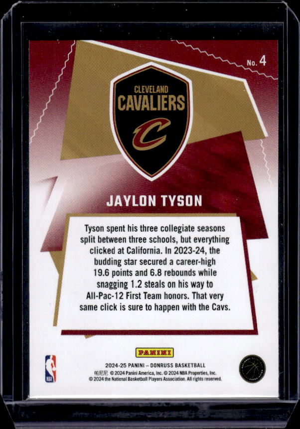 2024-25 Donruss #4 Jaylon Tyson Great X-Pectations