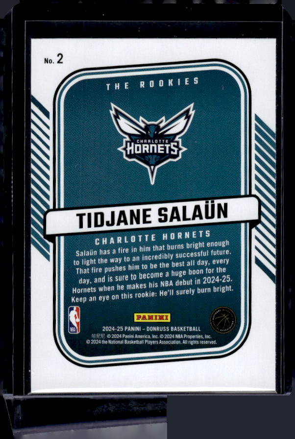2024-25 Donruss #2 Tidjane Salaun The Rookies