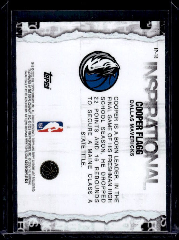 2025-26 Topps Chrome #IP-18 Cooper Flagg Inspirational