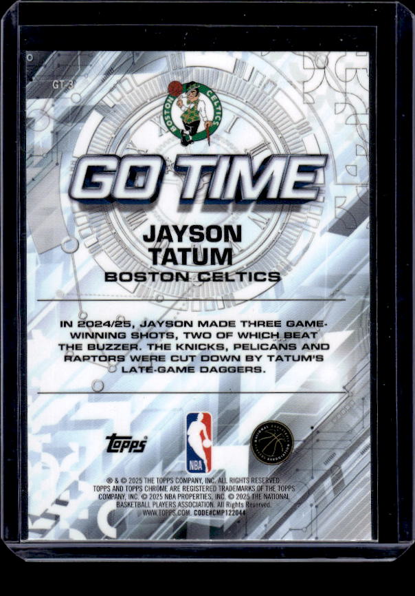 2025-26 Topps Chrome #GT-3 Jayson Tatum Go Time
