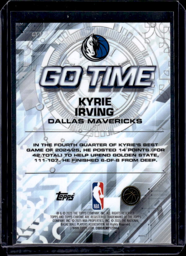 2025-26 Topps Chrome #GT-7 Kyrie Irving Go Time