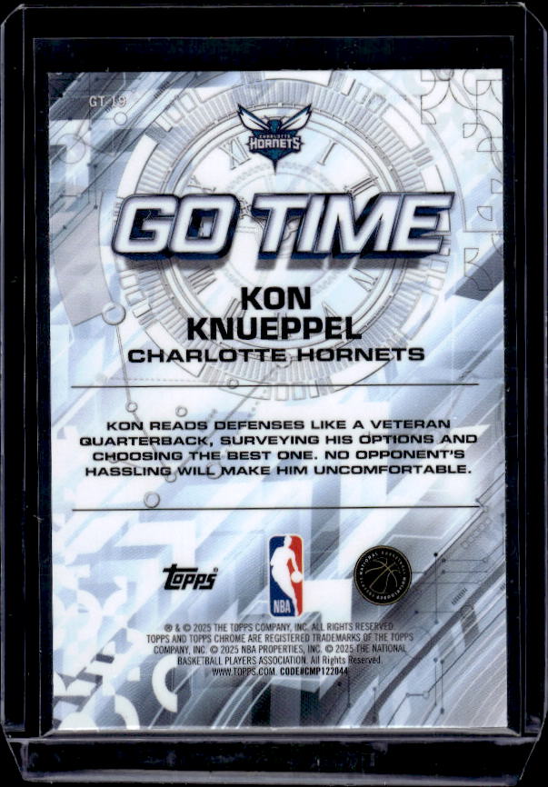 2025-26 Topps Chrome #GT-19 Kon Knueppel Go Time