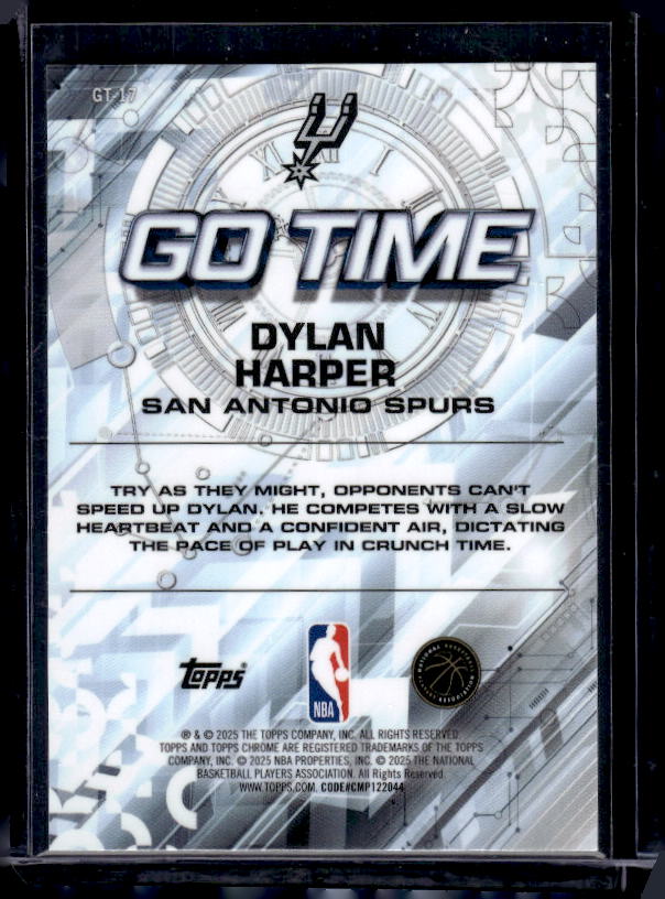 2025-26 Topps Chrome #GT-17 Dylan Harper Go Time