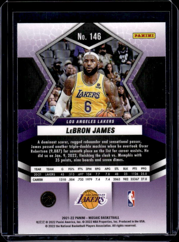 2021-22 Panini Mosaic #146 LeBron James