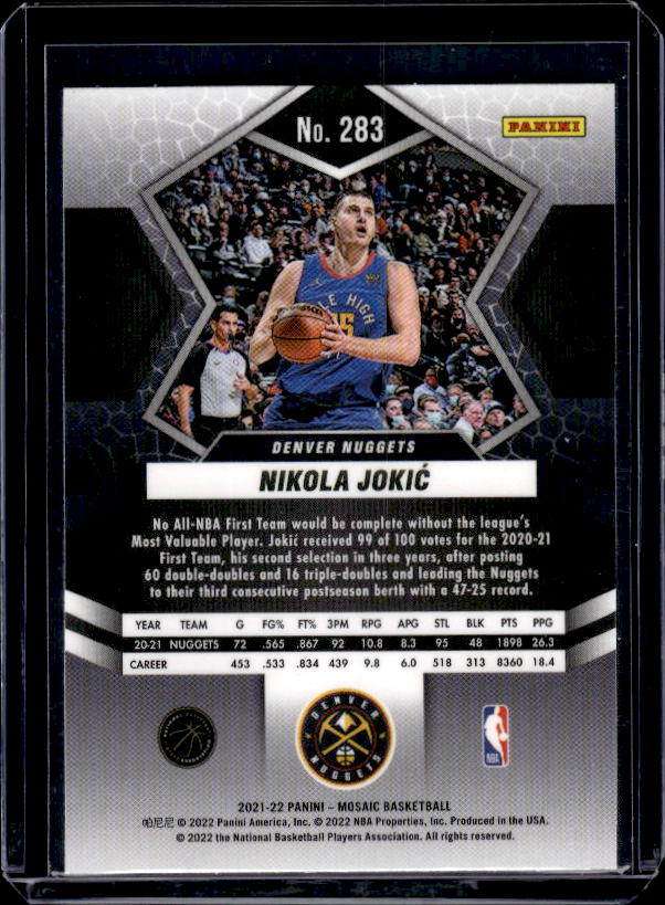 2021-22 Panini Mosaic #283 Nikola Jokic