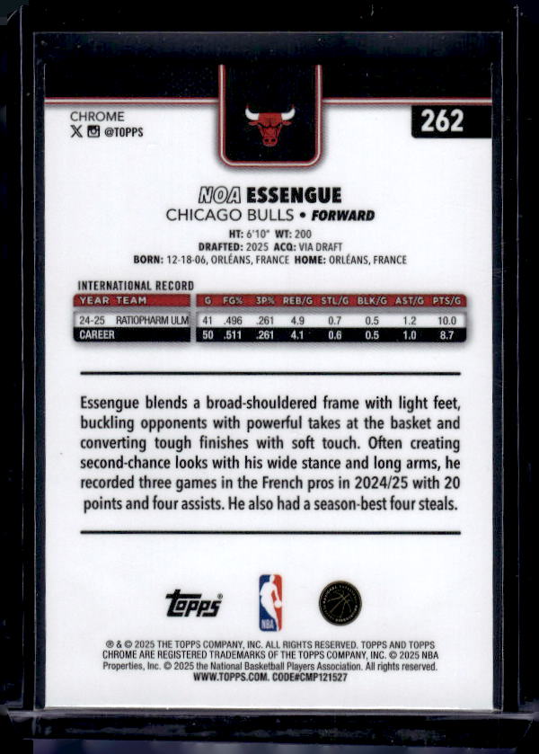 2025-26 Topps Chrome #262 Noa Essengue