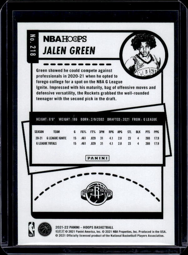 2021-22 Hoops #218 Jalen Green