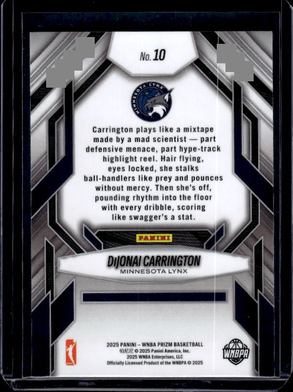 2025 Panini Prizm WNBA #10 Dijonai Carrington Fearless