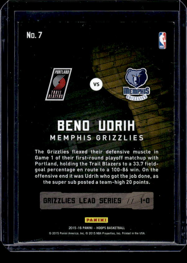 2015-16 Hoops #7 Beno Udrih Road to the Finals #/2015
