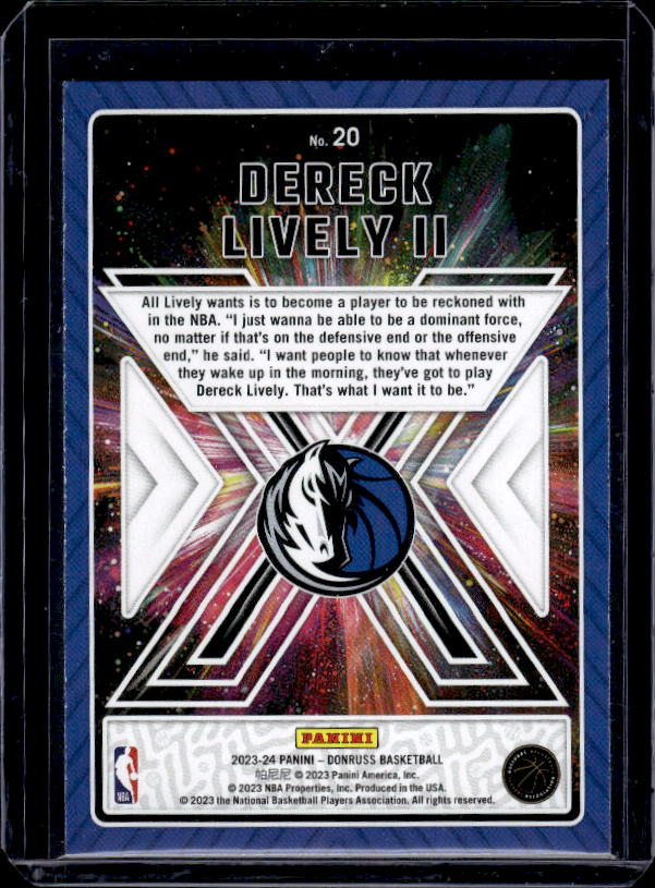 2023-24 Donruss #20 Dereck Lively II Great X-Pectations