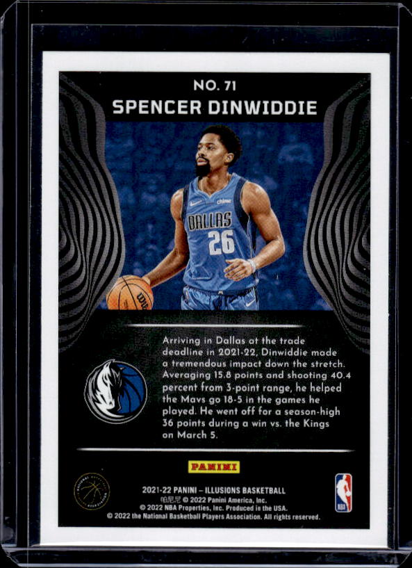 2021-22 Panini Illusions #71 Spencer Dinwiddie Orange