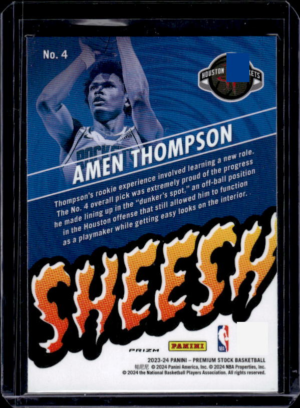 2023-24 Hoops Premium Stock #4 Amen Thompson Sheesh Silver Prizm