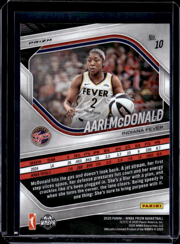 2025 Panini Prizm WNBA #10 Aari McDonald Ice Prizms