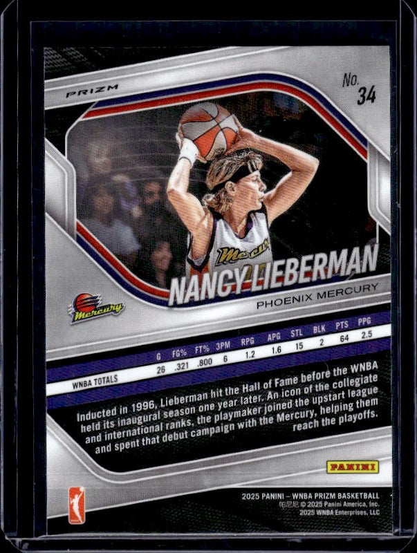 2025 Panini Prizm WNBA #34 Nancy Lieberman Ice Prizms