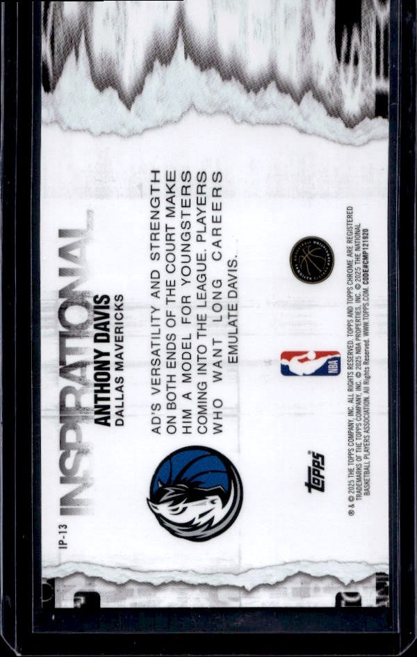 2025-26 Topps Chrome #IP-13 Anthony Davis Inspirational RayWave Refractor