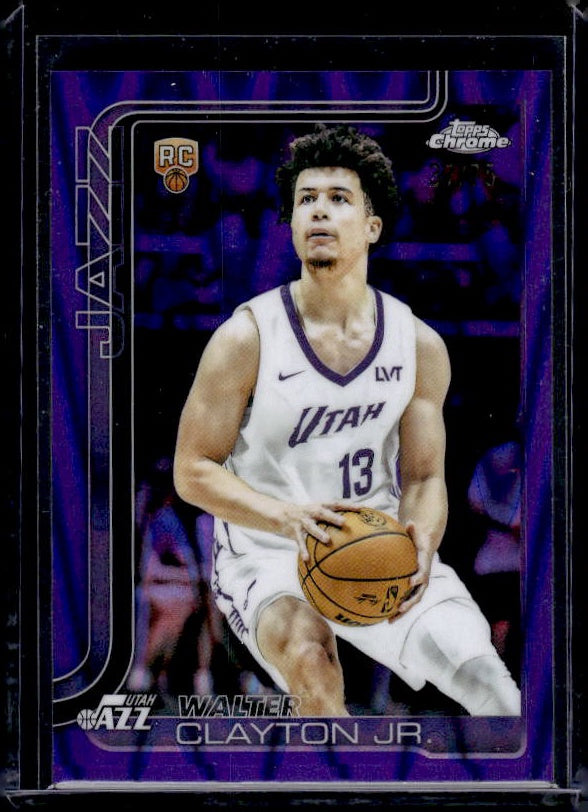 2025-26 Topps Chrome #268 Walter Clayton Jr. Purple Wave Refractor #/75