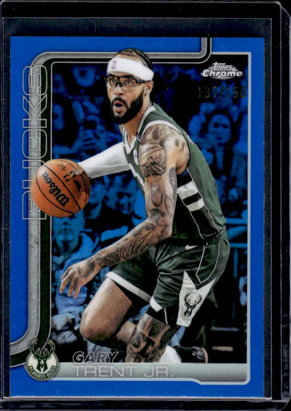 2025-26 Topps Chrome #110 Gary Trent Jr. Blue Refractor #/150