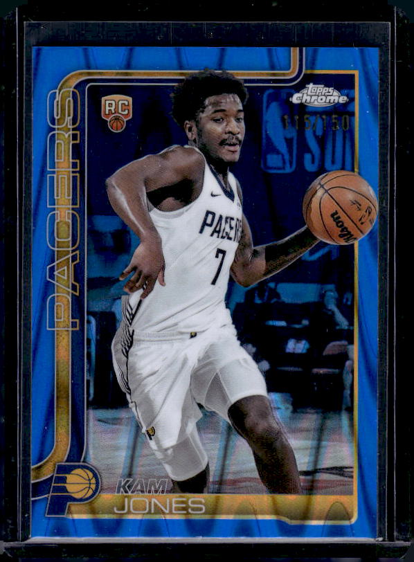 2025-26 Topps Chrome #289 Kam Jones Blue RayWave Refractor #/150