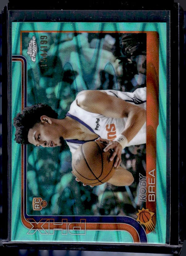 2025-26 Topps Chrome #292 Koby Brea Aqua RayWave Refractor #/199