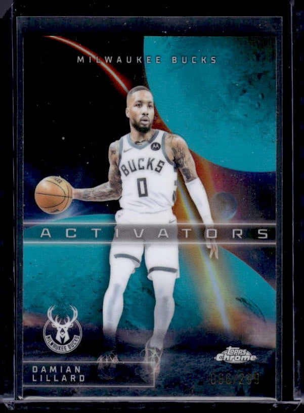 2025-26 Topps Chrome #AC-9 Damian Lillard Activators Teal Refractor #/299