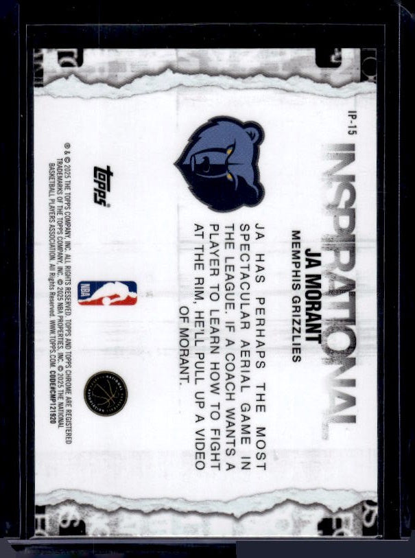 2025-26 Topps Chrome #IP-15 Ja Morant Inspirational Magenta Refractor #/399