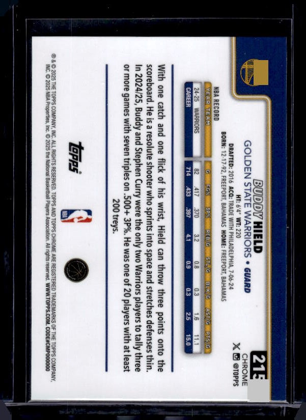 2025-26 Topps Chrome #215 Buddy Hield Magenta Refractor #/399
