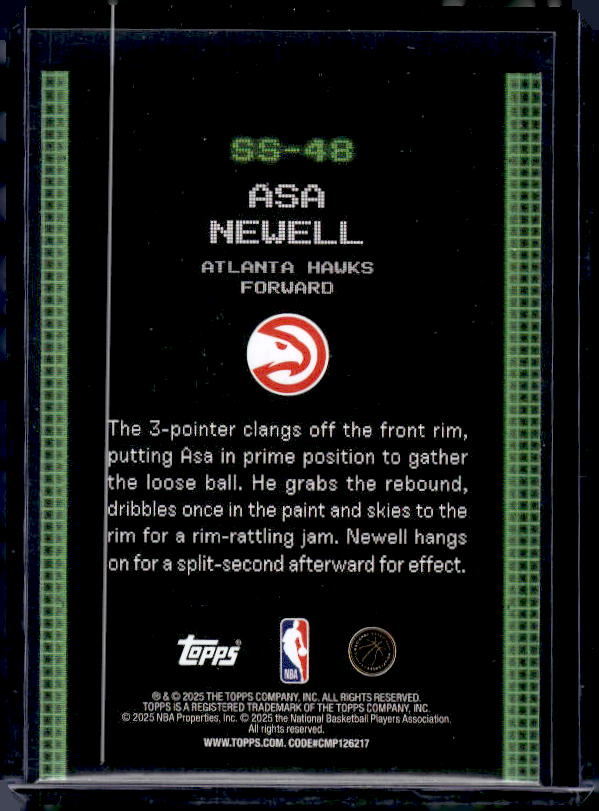 2025-26 Topps #SS-48 Asa Newell Scan and Slam