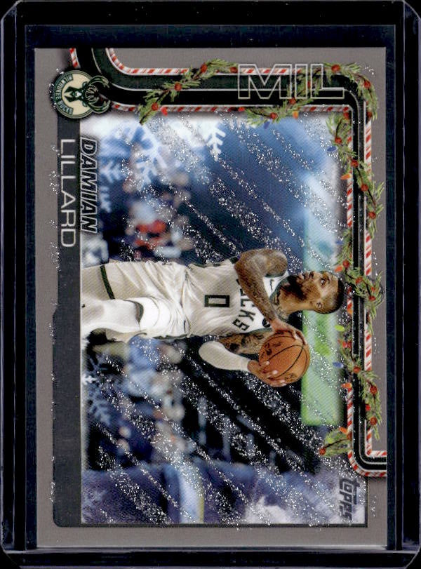 2025-26 Topps Holiday #H44 Damian Lillard Glitter Holiday