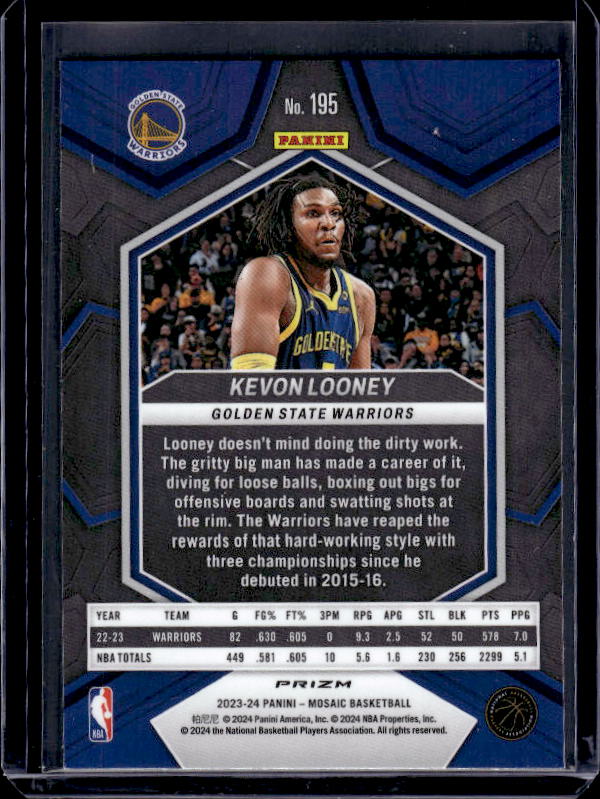 2023-24 Panini Mosaic #195 Kevon Looney Mosaic