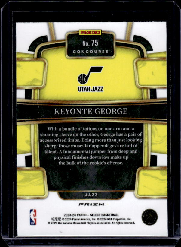 2023-24 Panini Select #75 Keyonte George Green White Purple Prizms